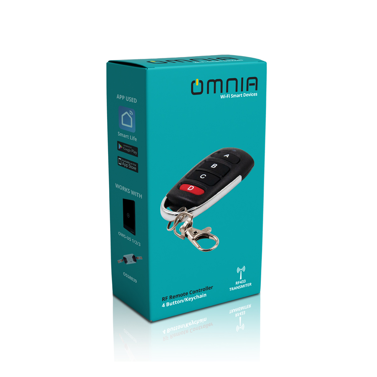 Control Remoto de Llavero SMART OMNIA RF — Tomacorrientes e interruptores | Centro de Iluminación San Carlos