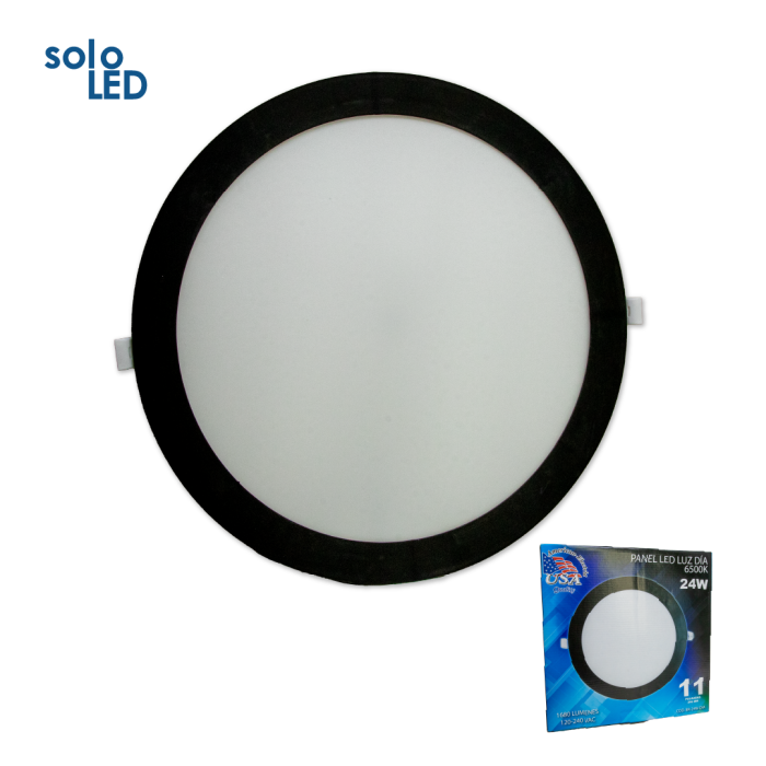 PANEL LED 24W-REDONDO-NEGRO-LUZ DIA 6500K — Paneles LED | Centro de Iluminación San Carlos