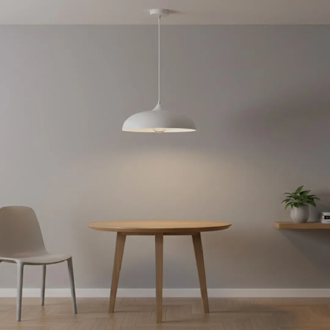 LÁMPARA COLGAR TG2024 SEMICIRCULO BLANCA — Lámparas de Colgar | Centro de Iluminación San Carlos