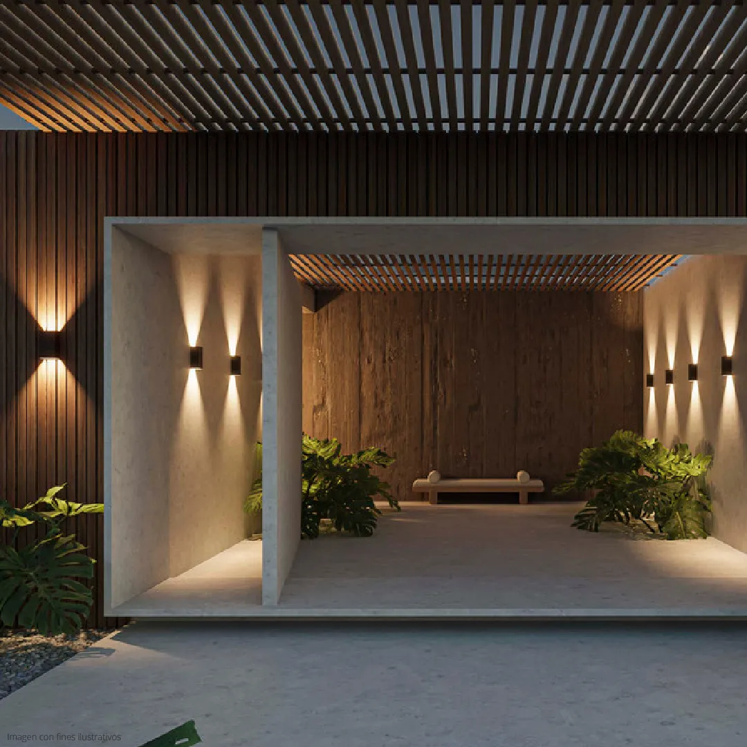 APLIQUE LED PARA PARED 2 LUCES OS-W14B NEGRO 6000K - 3000K — Apliques LED de Pared | Centro de Iluminación San Carlos