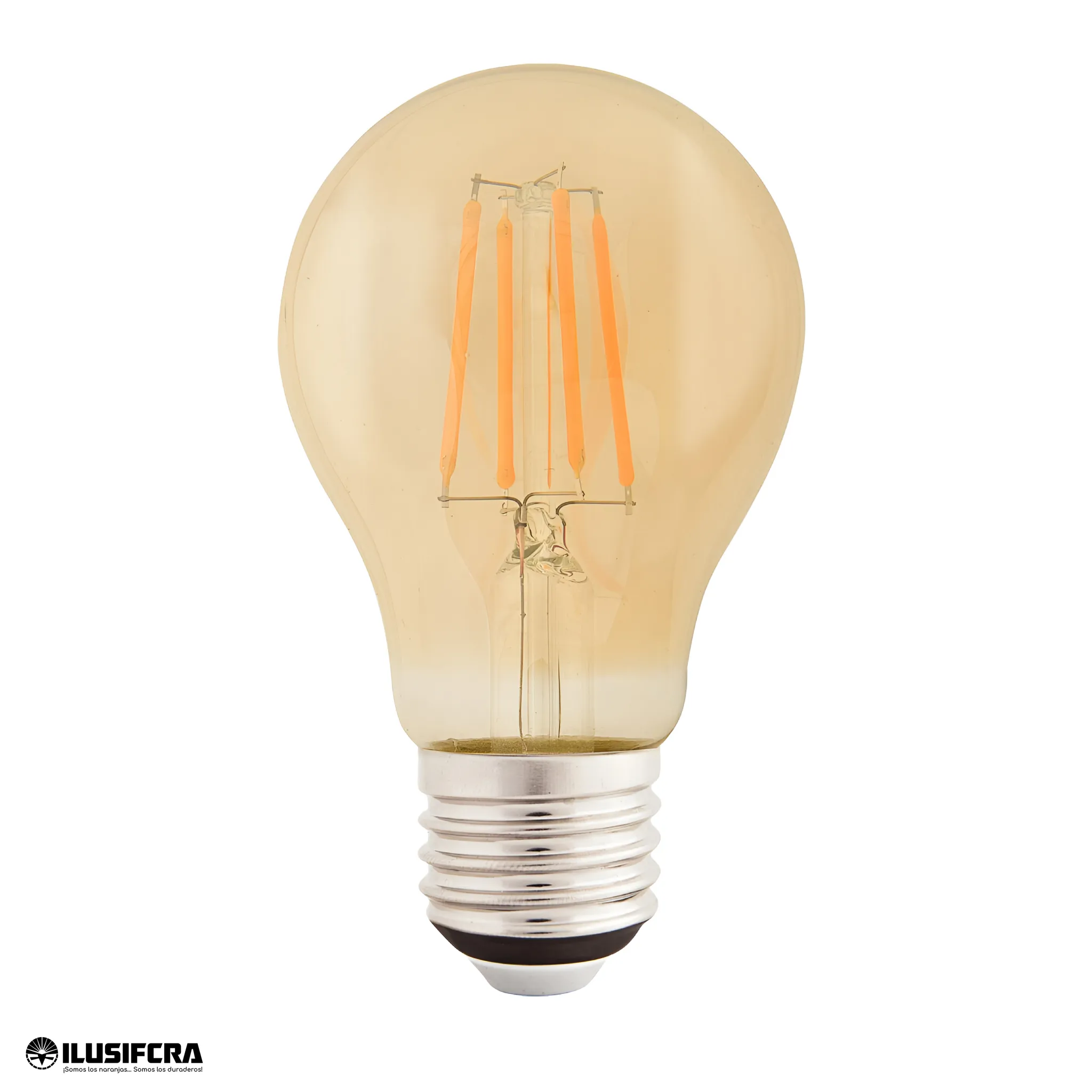 BOMBILLO LED A60 AMBAR REDONDO 4W 2700K ILUSIFCRA — Bombillos LED | Centro de Iluminación San Carlos