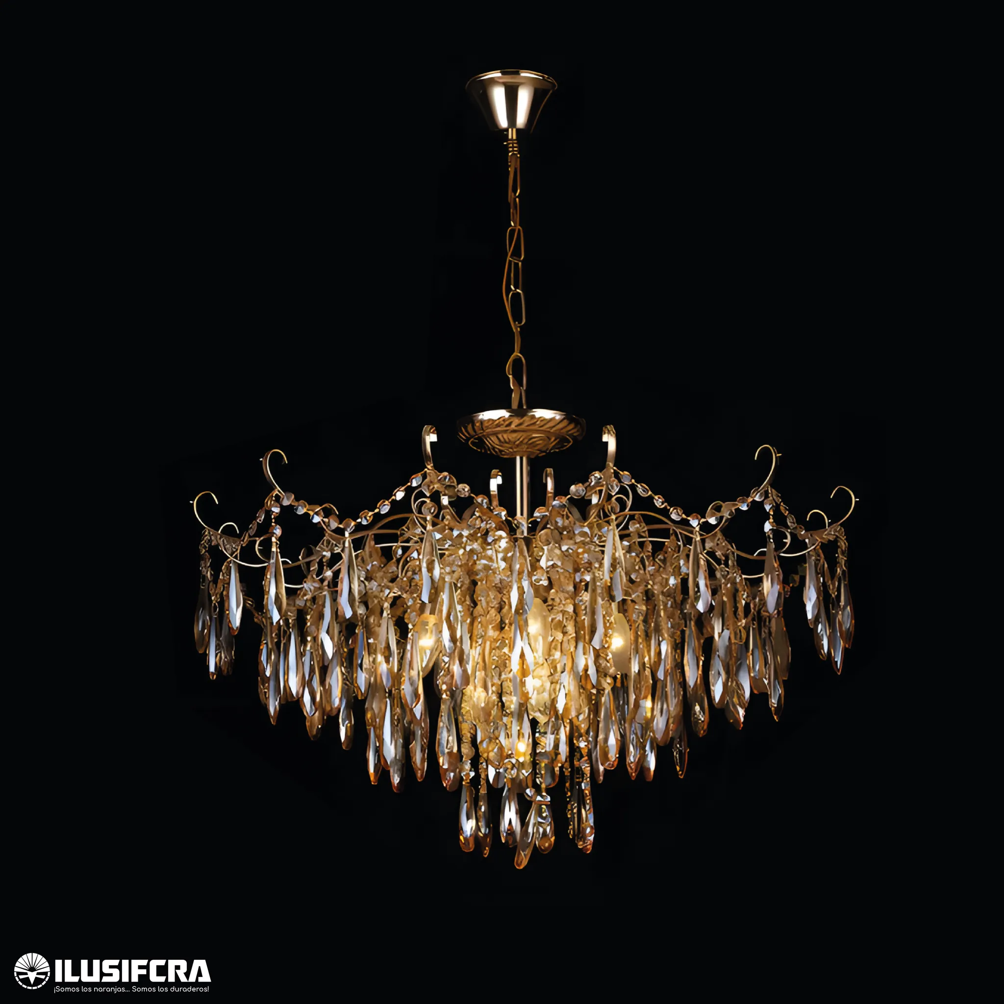 LAMPARA CANDELABRO A08 800 COPAS DORADO/PLATA — Candelabros | Centro de Iluminación San Carlos