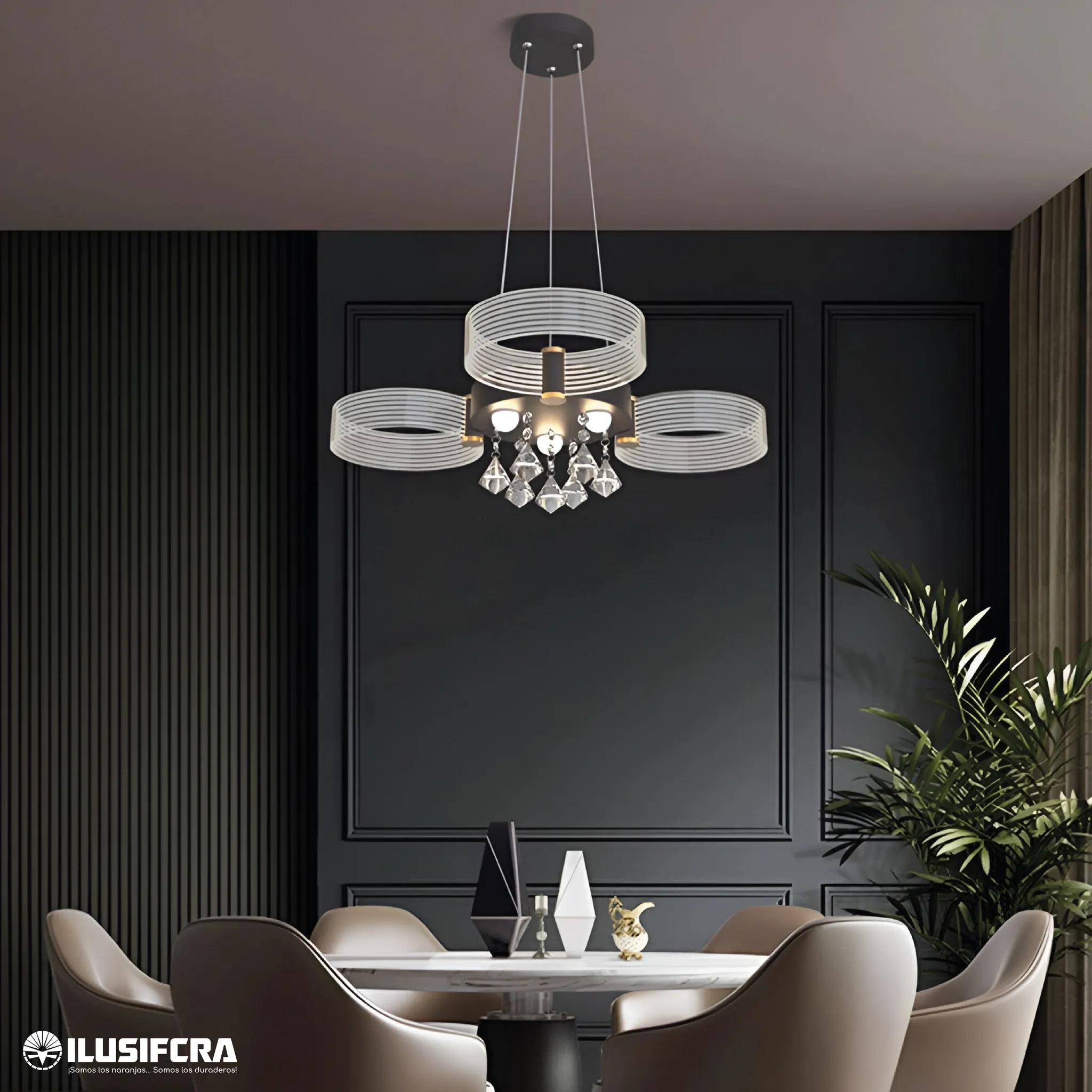 LÁMPARA COLGAR LED 21072-3 3 AROS — Lámparas de Colgar | Centro de Iluminación San Carlos