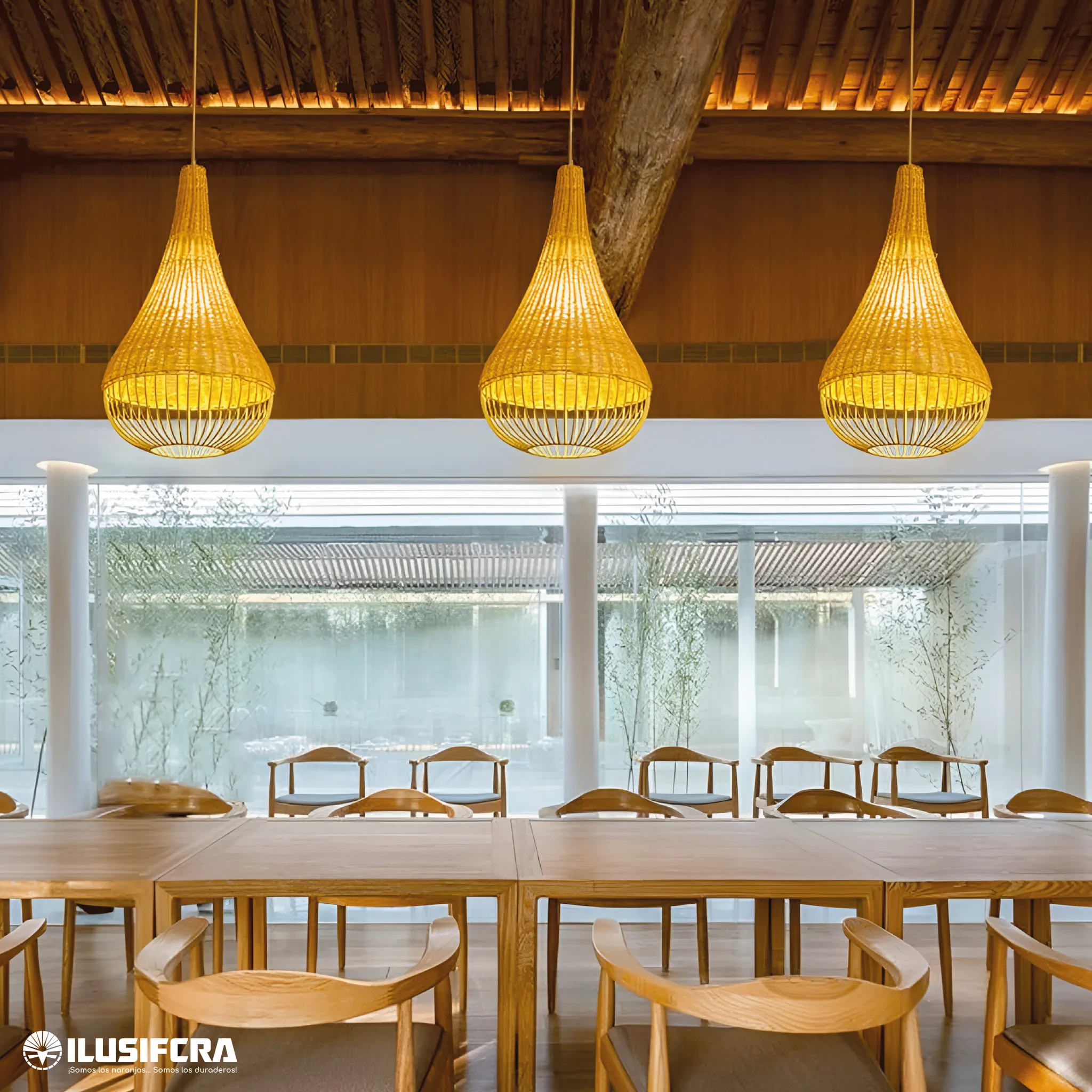 LÁMPARA DE COLGAR MIMBRE ESTILO GOTA RUSTICA 3616 — Lámparas de mimbre | Centro de Iluminación San Carlos