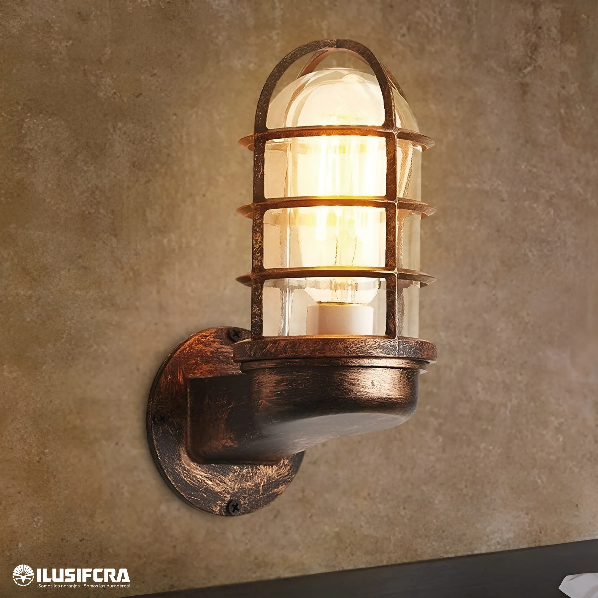 FAROL DE PARED PARA EXTERIOR DORADO 2233 — Lámparas para Exterior | Centro de Iluminación San Carlos