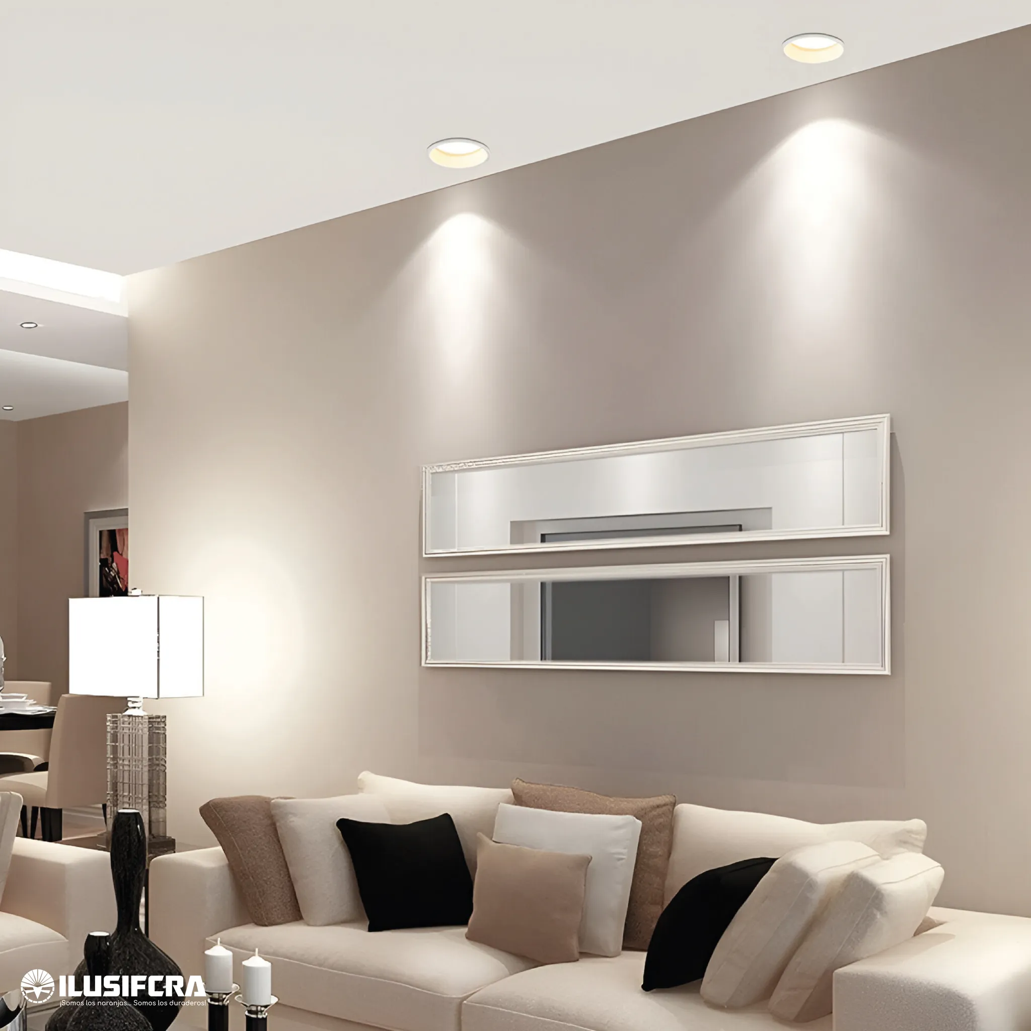 SPOT LED PT-3004 7W BASE BLANCO + BORDE BLANCO 6500K ILUSIFCRA — Spot LED | Centro de Iluminación San Carlos