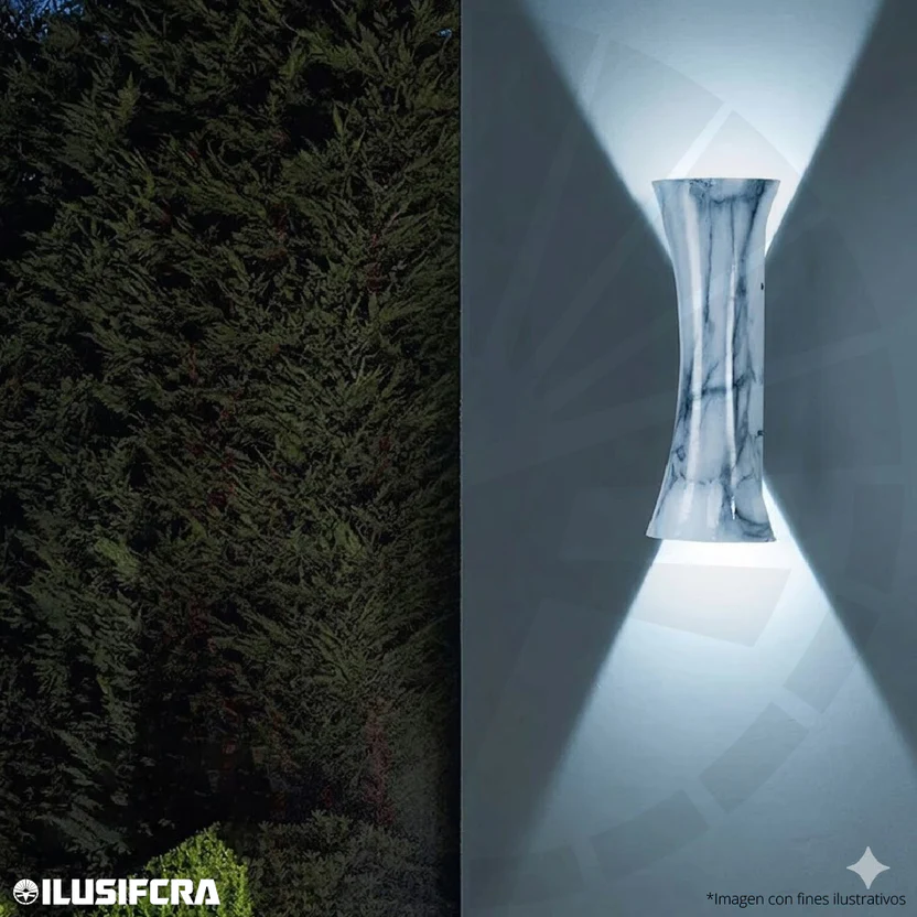 APLIQUE LED PARA PARED 2 LUCES OS-W212/4-10W MÁRMOL 6000K — Apliques LED de Pared | Centro de Iluminación San Carlos