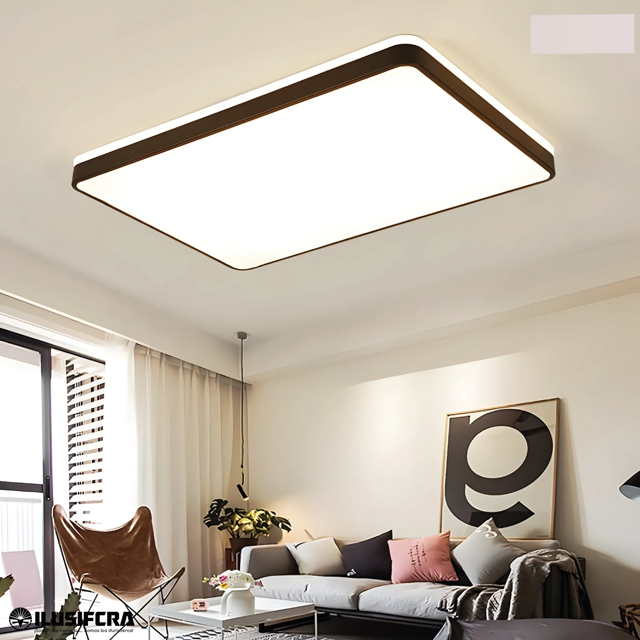 LAMPARA TECHO LED RECTANGULAR BORDE NEGRO 8236 -95X65MM — Lámparas de techo | Centro de Iluminación San Carlos