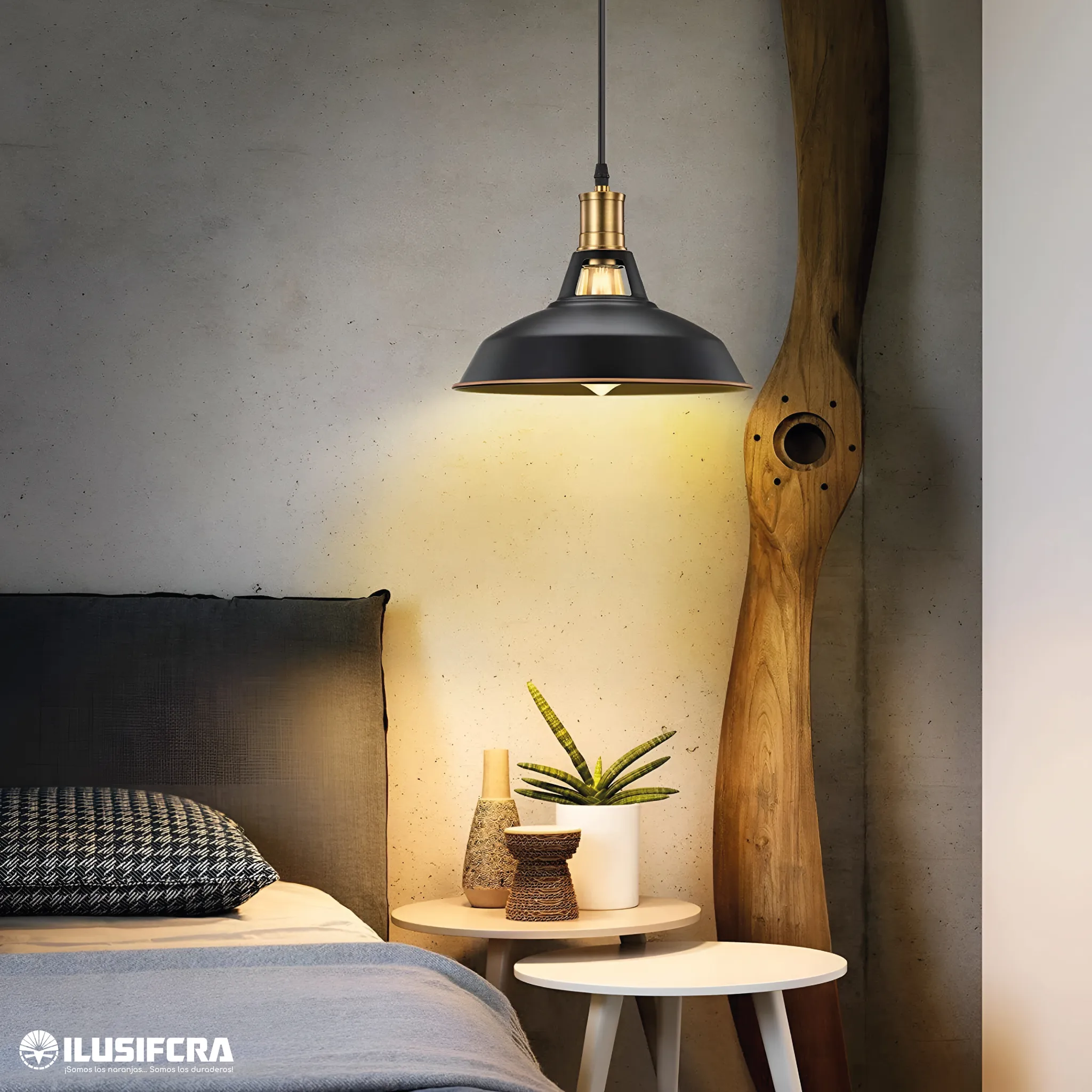 LAMPARA COLGAR D5 RETRO VINTAGE METAL NEGRA/BLANCA — Lámparas de Colgar | Centro de Iluminación San Carlos