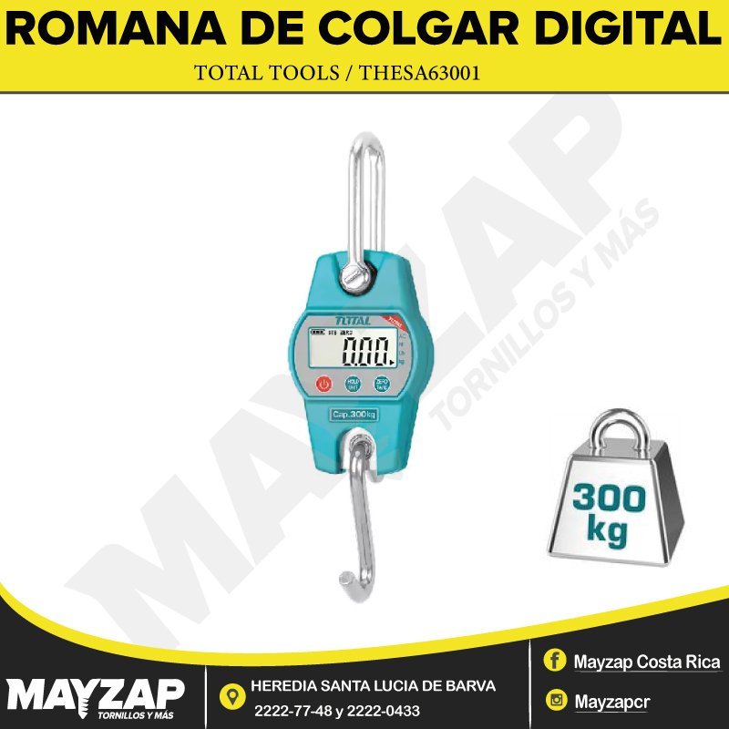 Romana Digital de Colgar 300 Kg Total Tools THESA63001 — Herramientas | Centro de Iluminación San Carlos