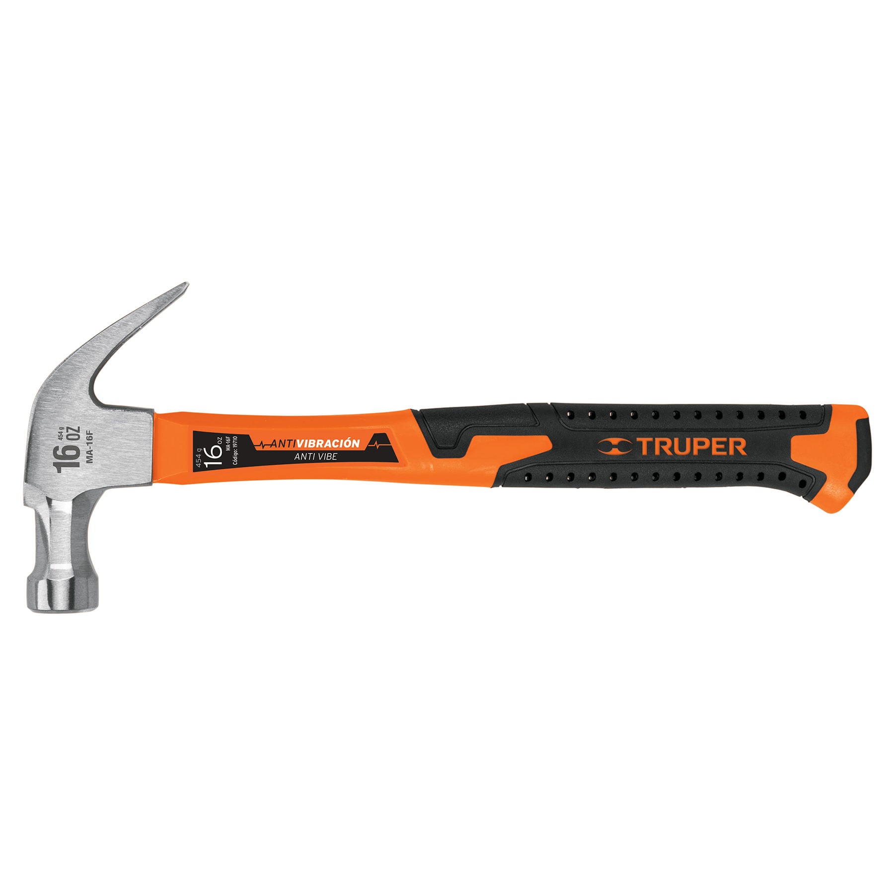 Martillo 16 oz uña curva, mango fibra de vidrio, TRUPER MA-16F — Herramientas | Centro de Iluminación San Carlos