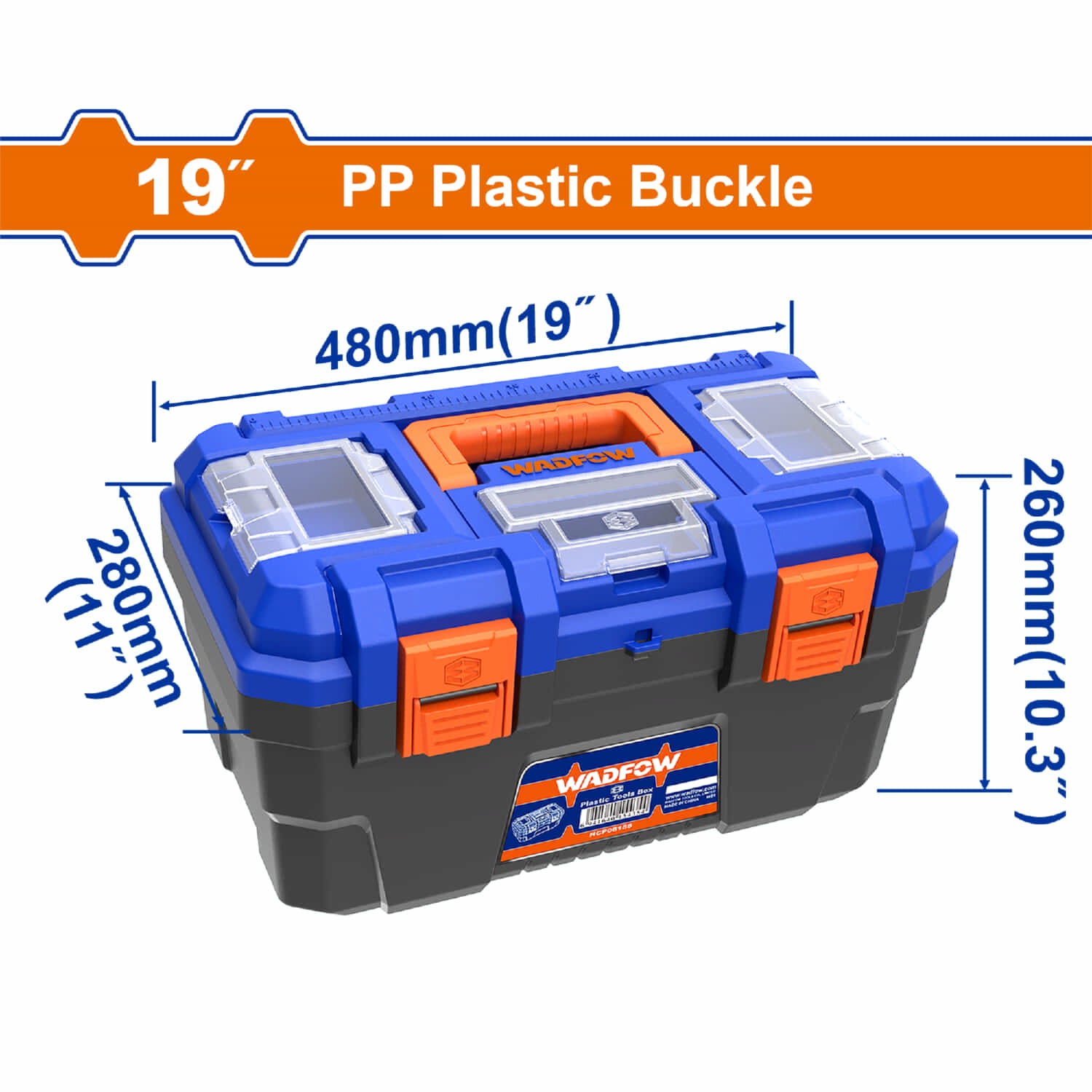 Caja de Herramientas Plástica Wadfow 19" WTB1319 — Ferretería | Centro de Iluminación San Carlos