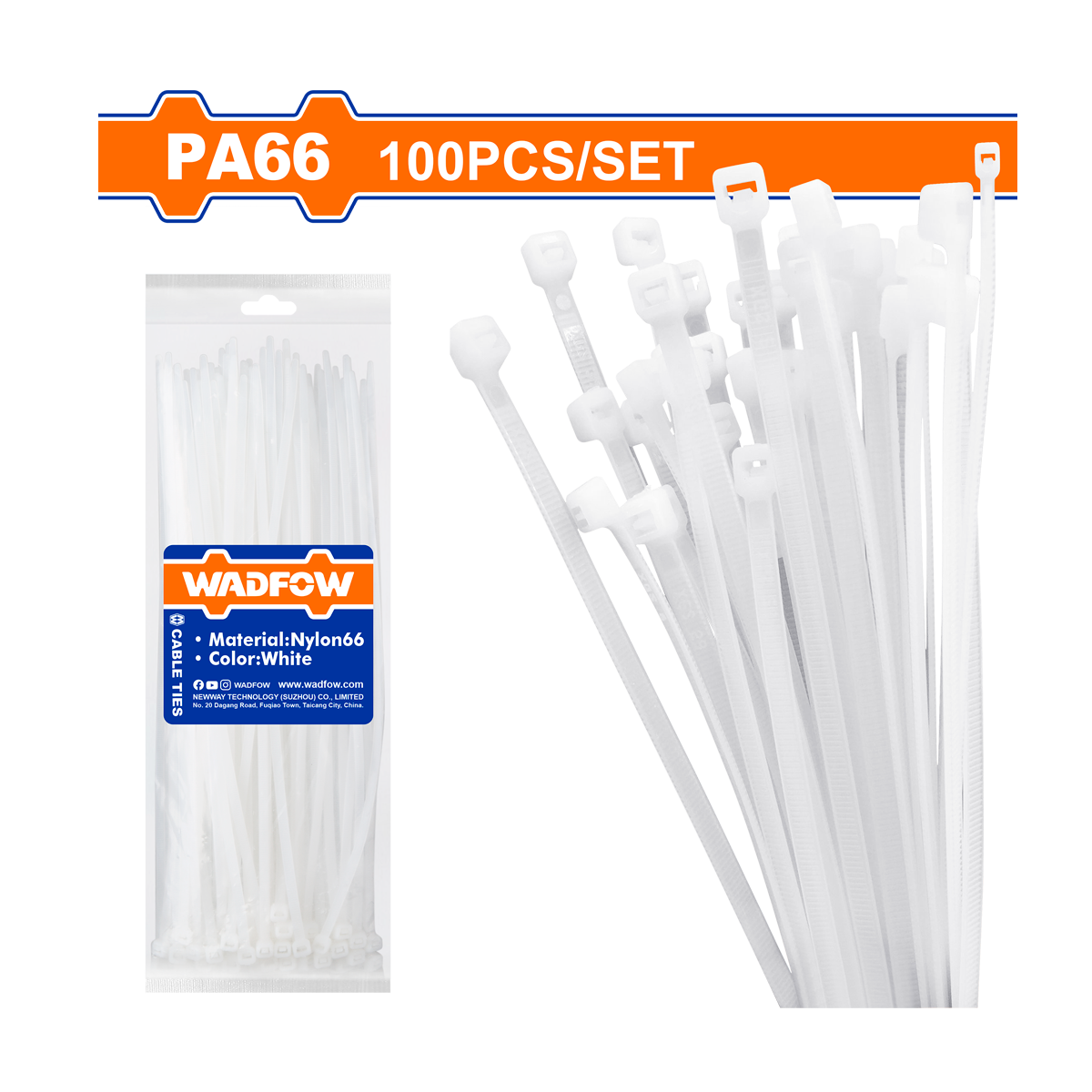 Amarra Plástica Blanca Wadfow 06" 2.5X150X100PCS — Ferretería | Centro de Iluminación San Carlos